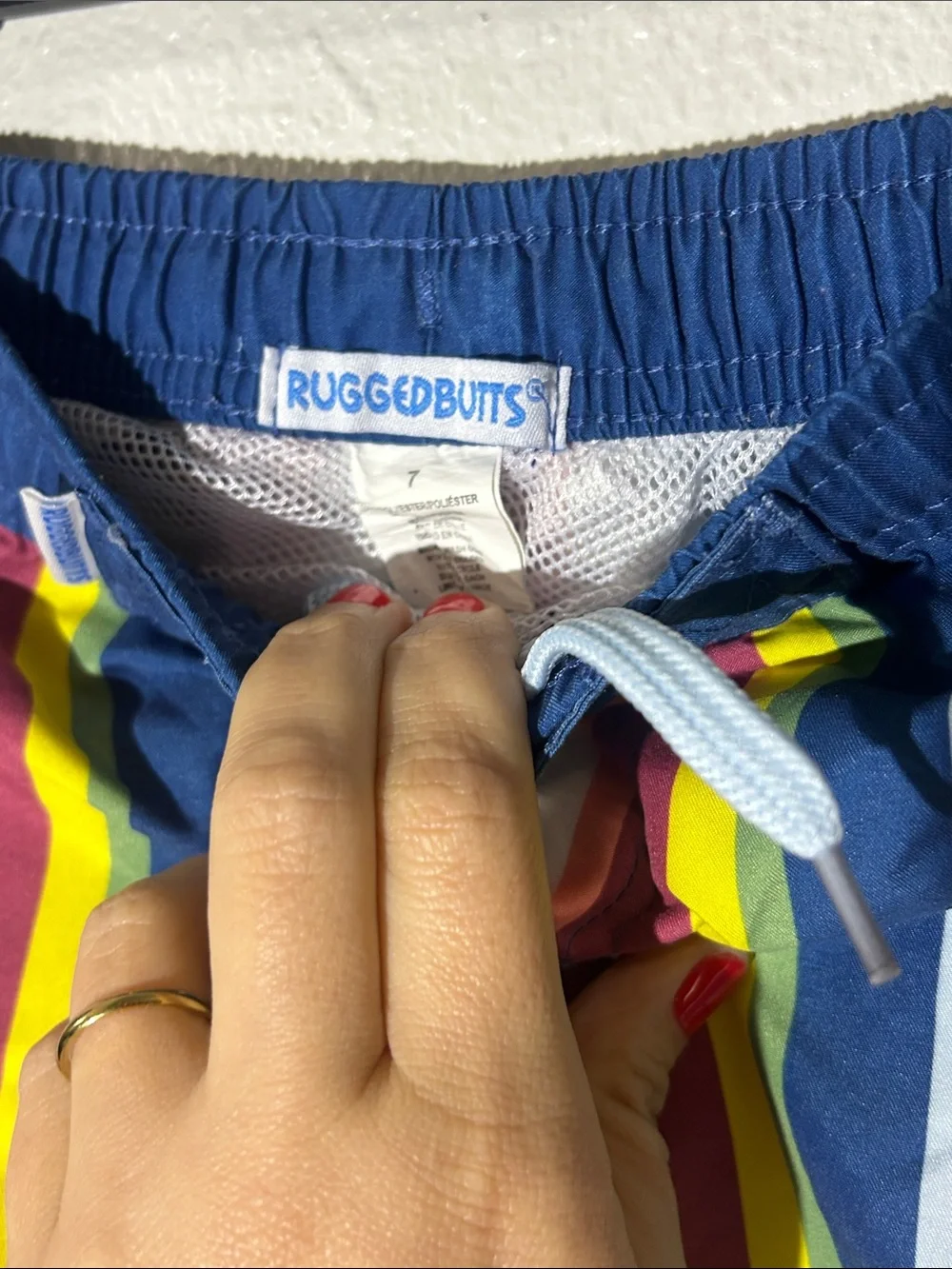 Ruggedbutt’s Striped Multicolor Boy’s Swim Shorts - Sz7